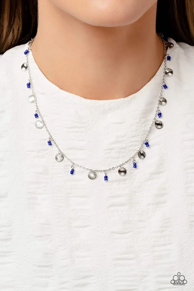 Necklaces Paparazzi Necklace Sand Dollar Sass Blue Paparazzi Jewelry