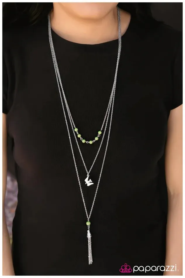 Necklaces Paparazzi Necklace The Songbird Green Paparazzi Jewelry