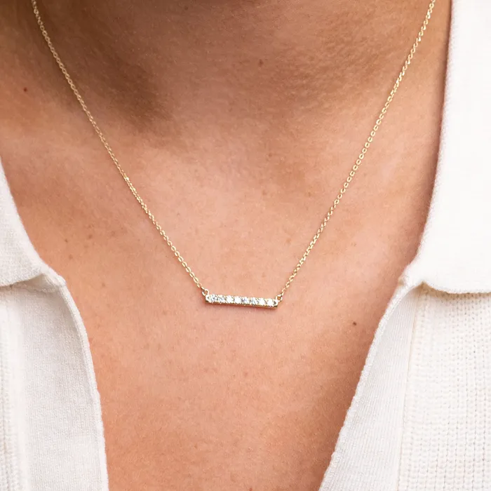 Necklaces RG 14k Diamond Bar Necklace
