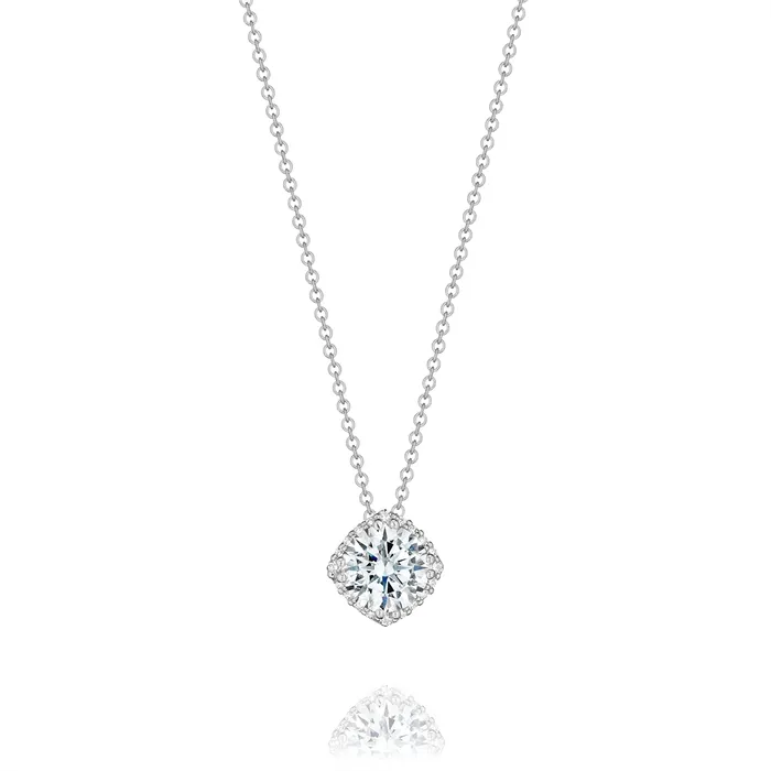 Necklaces Tacori Tacori 14K White Gold Dantela Diamond Bloom Pendant Mount Necklace 5mm Necklaces Tacori Tacori 14K White Gold Dantela Diamond Bloom Pendant Mount Necklace 5mm