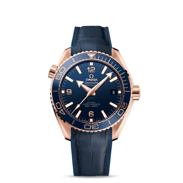 Omega Watches Omega Seamaster 44mm Watch Ref 21563442103001 Blue Index Dial in 18K Rose Gold Case Blue Leather Strap Omega Watches Omega Seamaster 44mm Watch Ref 21563442103001 Blue Index Dial in 18K Rose Gold Case Blue Leather Strap