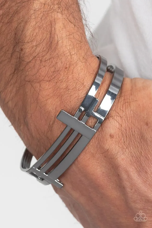 Paparazzi Bracelet Barred Lines Black Paparazzi Jewelry Bracelets