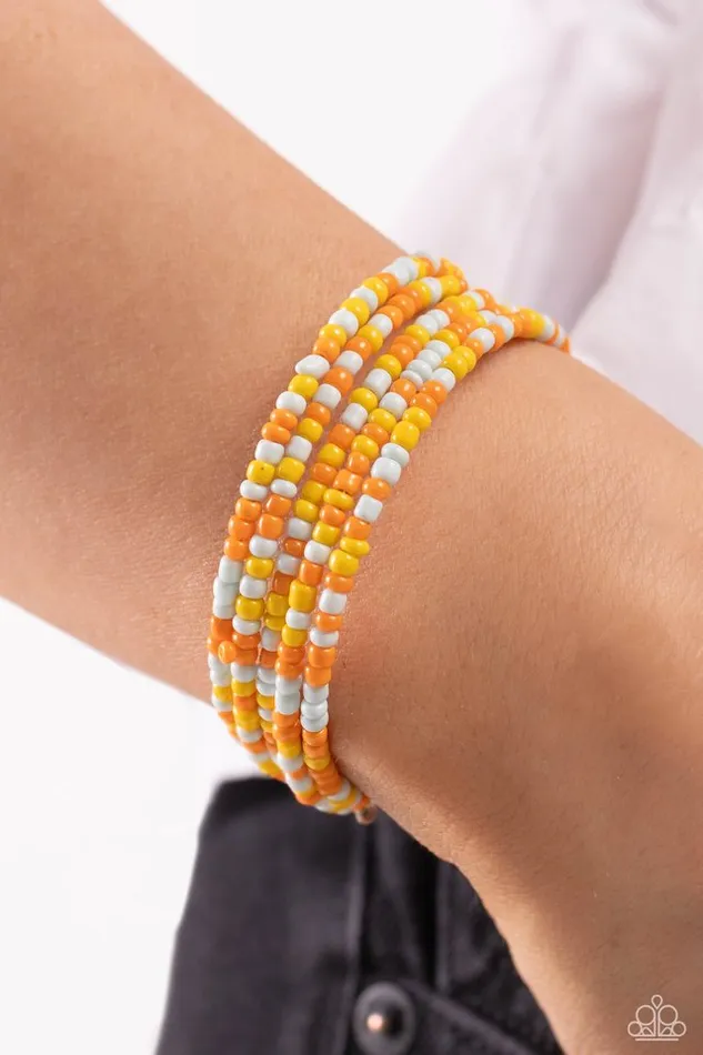 Paparazzi Bracelet Coiled Candy Yellow Paparazzi Jewelry Bracelets