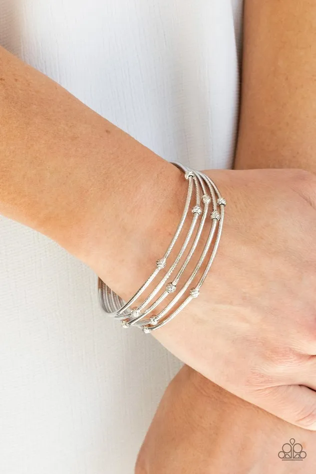 Paparazzi Bracelet Face The METALLIC Music Silver Paparazzi Jewelry Bracelets