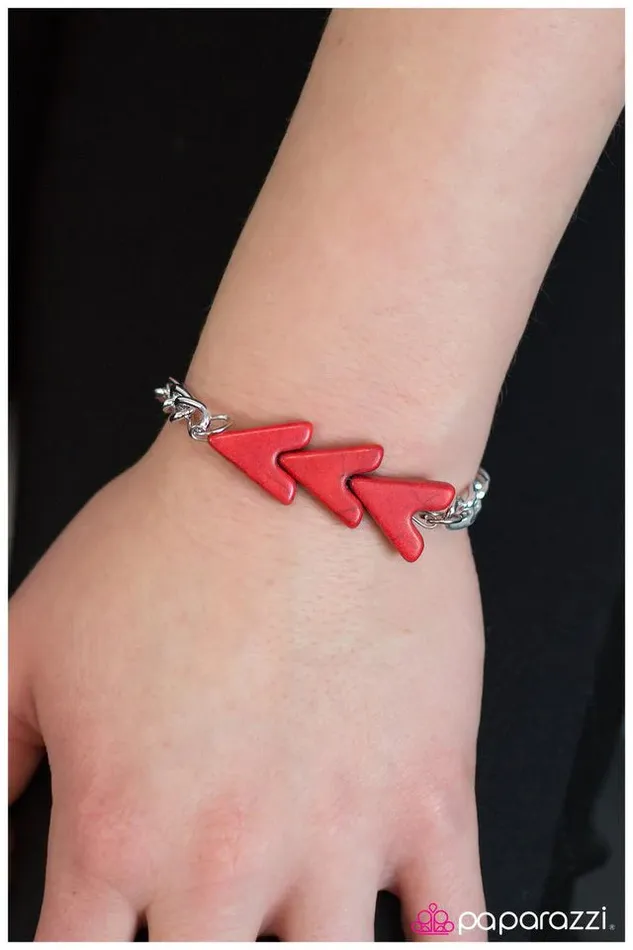 Paparazzi Bracelet Follow Through Red Paparazzi Jewelry Bracelets