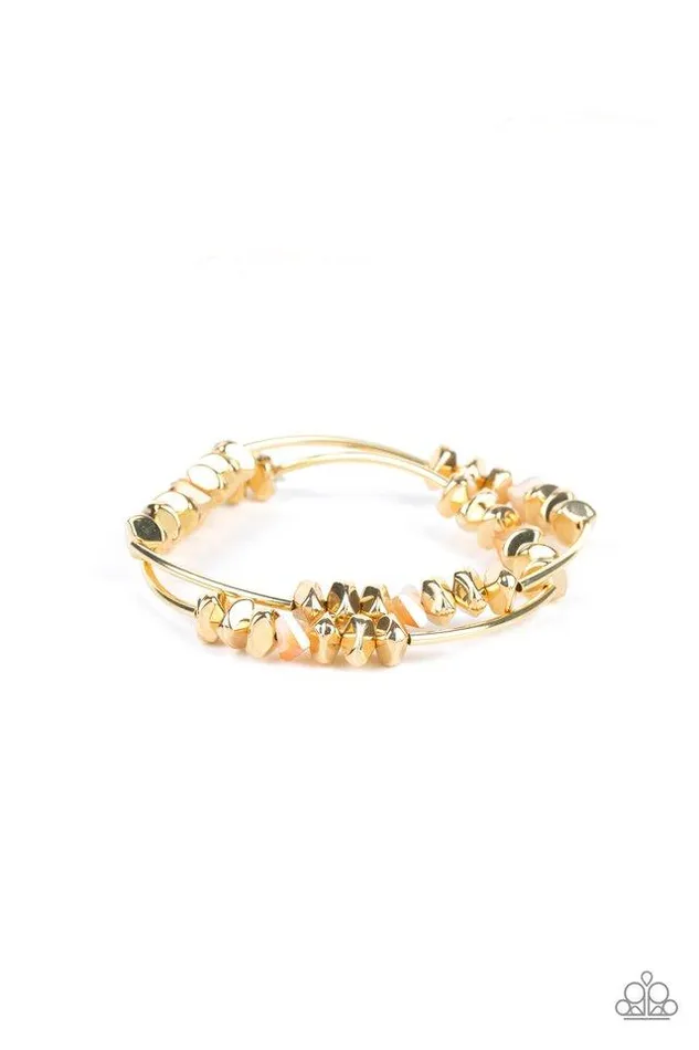 Paparazzi Bracelet Get The GLOW On The Road Gold Paparazzi Jewelry Bracelets