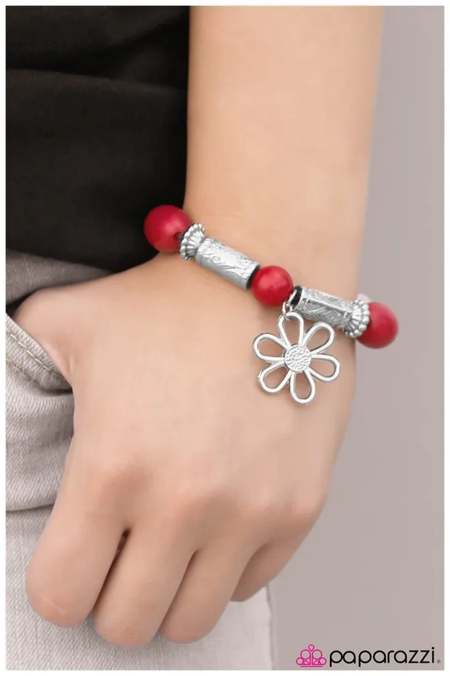 Paparazzi Bracelet I Stand Collected Red Paparazzi Jewelry Bracelets