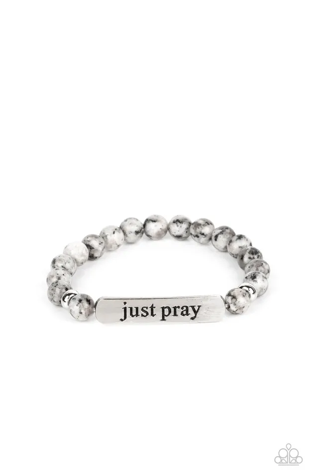 Paparazzi Bracelet Just Pray Silver Paparazzi Jewelry Bracelets