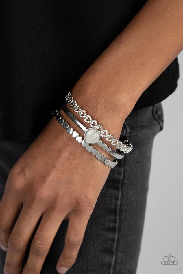 Paparazzi Bracelet You Win My Heart White Paparazzi Jewelry Bracelets