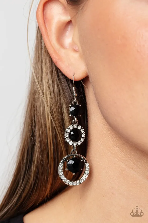 Paparazzi Earring Enchanting Effulgence Black Paparazzi Jewelry Earrings