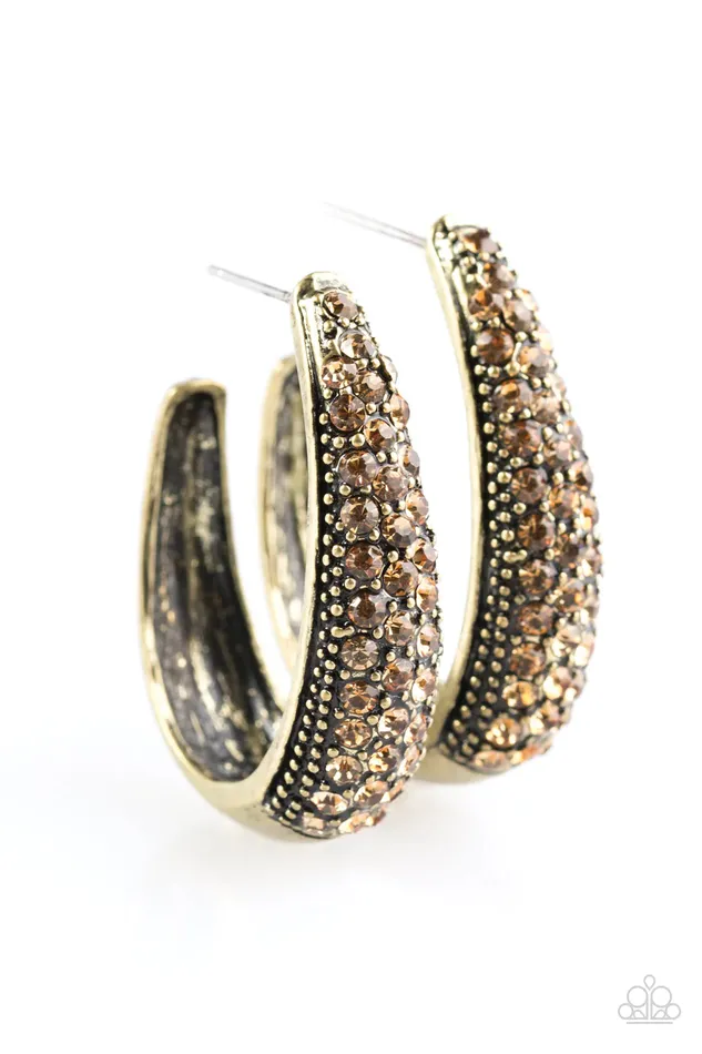 Paparazzi Earring Glitter Jam Brass Paparazzi Jewelry Earrings