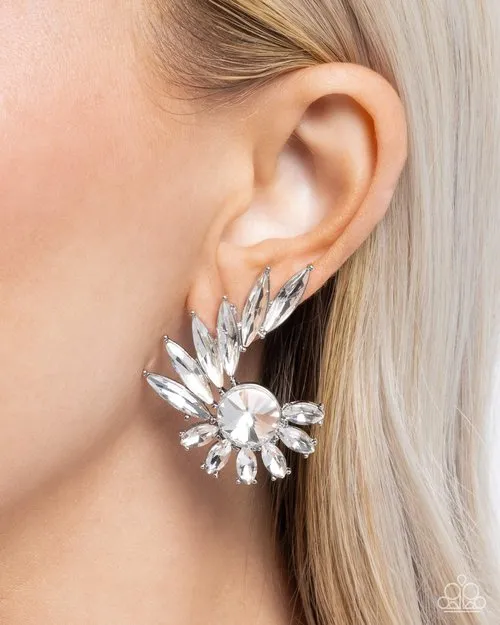 Paparazzi Earring Greek Glam White Paparazzi Jewelry Earrings