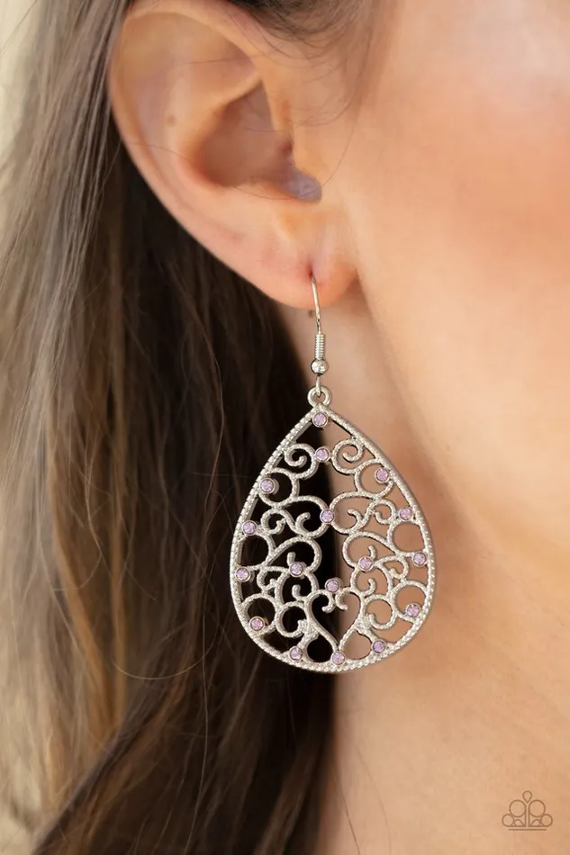 Paparazzi Earring Midnight Carriage Purple Paparazzi Jewelry Earrings