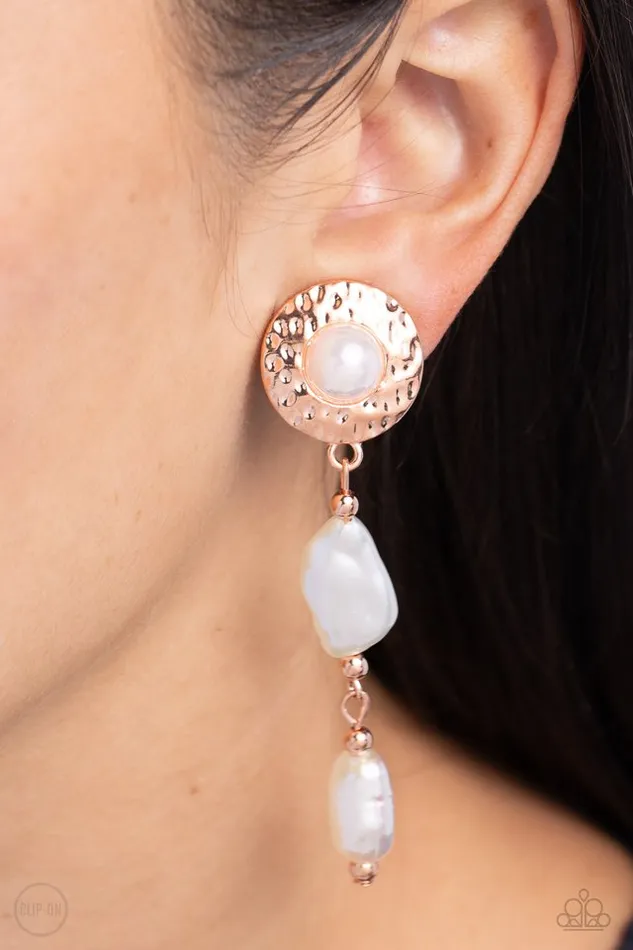 Paparazzi Earring Modest MVP Copper Paparazzi Jewelry Earrings