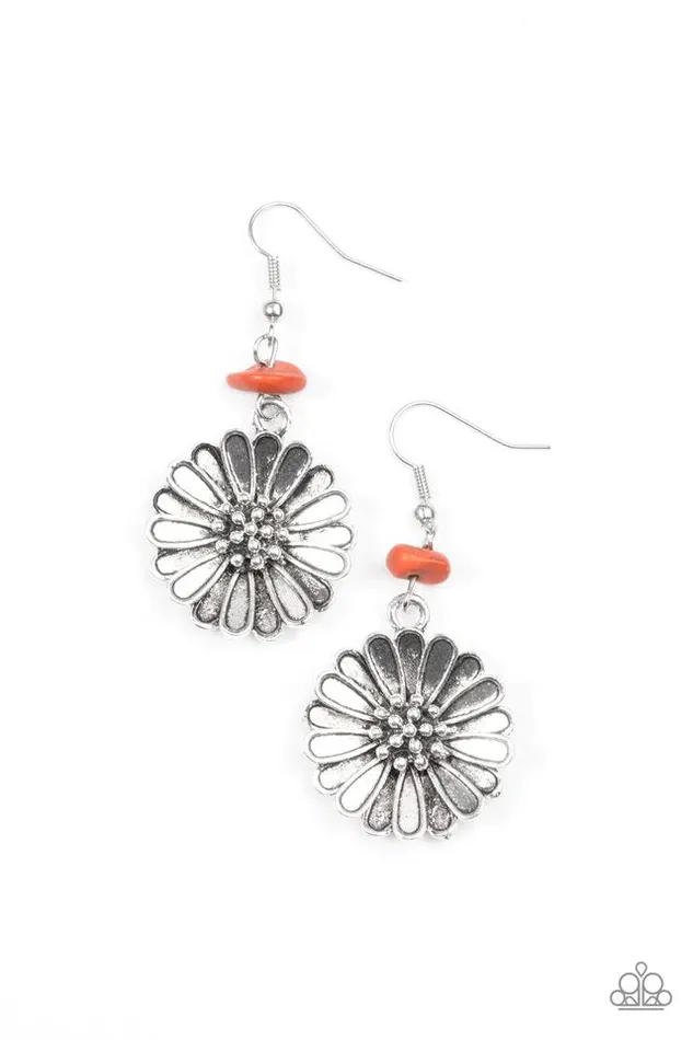 Paparazzi Earring Prairie Garden Orange Paparazzi Jewelry Earrings