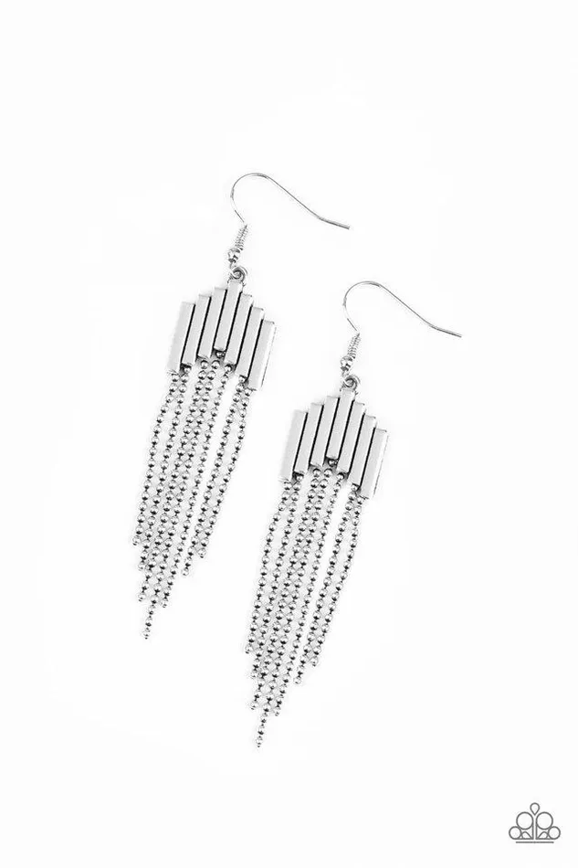 Paparazzi Earring Radically Retro Silver Paparazzi Jewelry Earrings