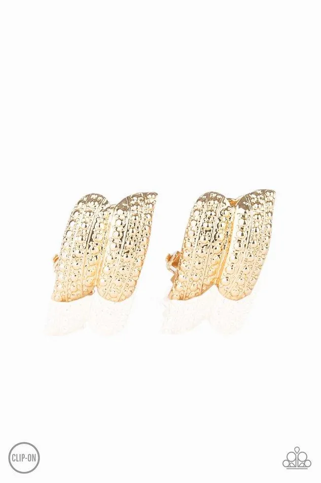 Paparazzi Earring Texture Twist Gold Paparazzi Jewelry Earrings