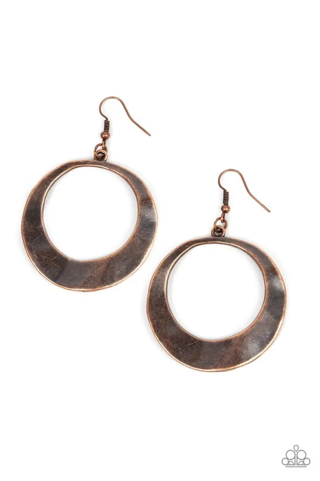 Paparazzi Earring Urban Eclipse Copper Paparazzi Jewelry Earrings