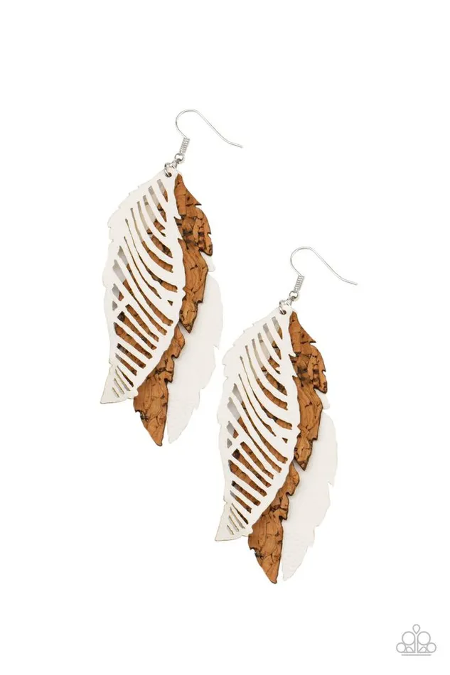 Paparazzi Earring WINGING Off The Hook White Paparazzi Jewelry Earrings Paparazzi Earring WINGING Off The Hook White Paparazzi Jewelry Earrings