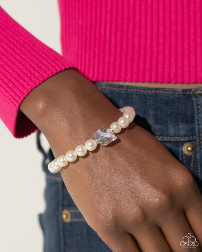 Paparazzi Jewelry Bracelets Paparazzi Bracelet Cubed Charm Purple