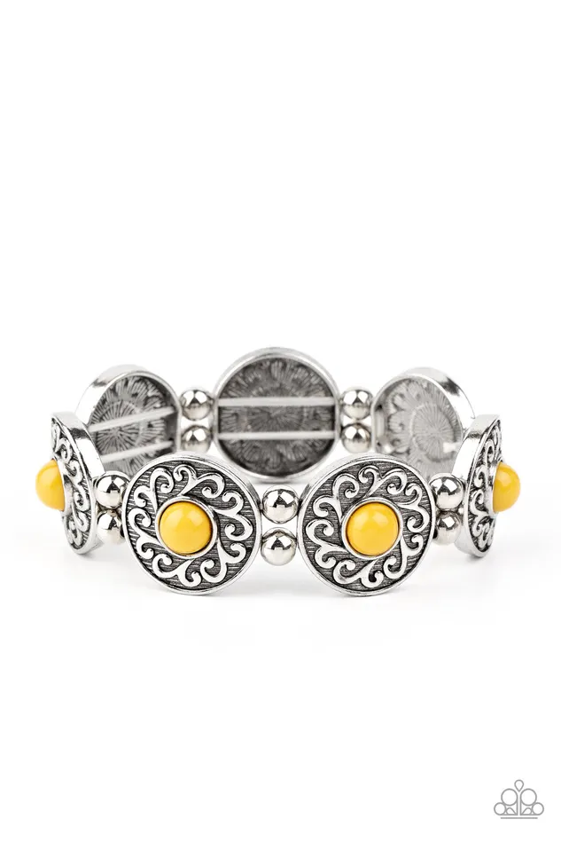 Paparazzi Jewelry Bracelets Paparazzi Bracelet Flirty Finery Yellow