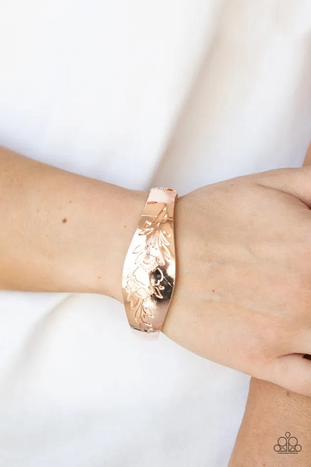 Paparazzi Jewelry Bracelets Paparazzi Bracelet Fond of Florals Rose Gold