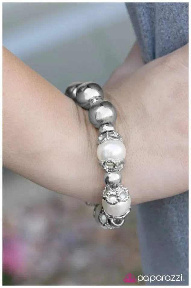 Paparazzi Jewelry Bracelets Paparazzi Bracelet Romancing The PEARL White