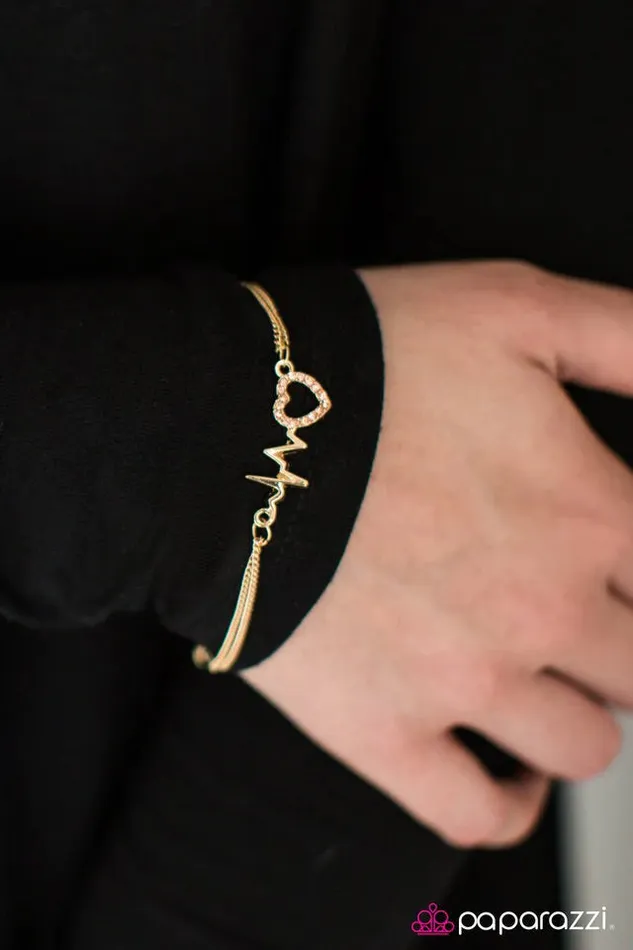 Paparazzi Jewelry Bracelets Paparazzi Bracelet Skipping Beats Gold