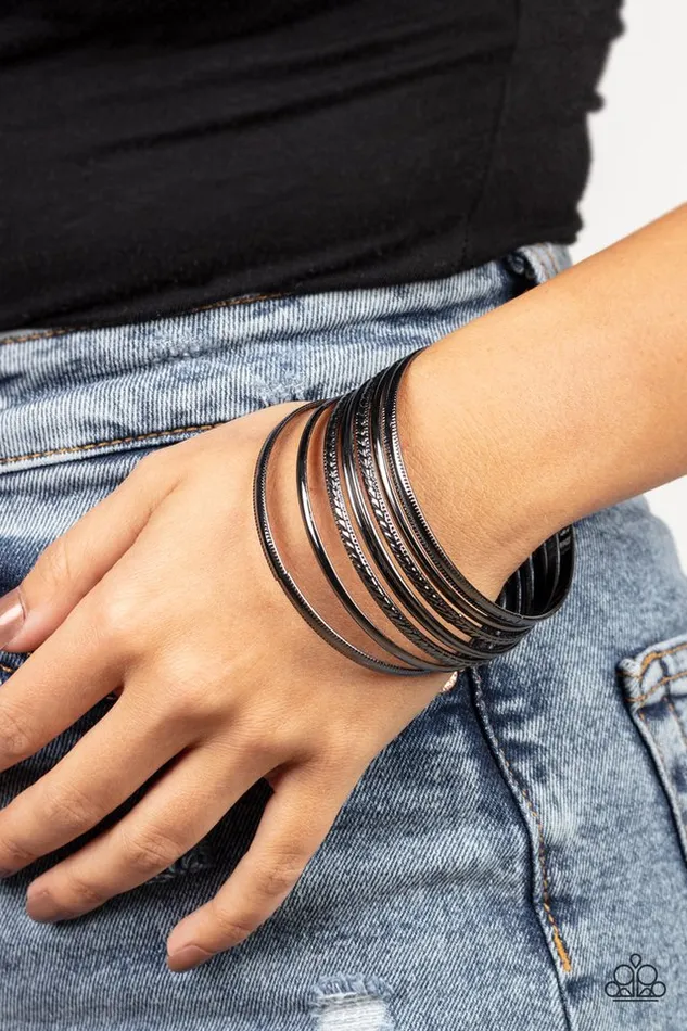 Paparazzi Jewelry Bracelets Paparazzi Bracelet Stackable Shimmer Black
