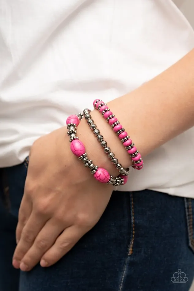 Paparazzi Jewelry Bracelets Paparazzi Bracelet Take by SANDSTORM Pink