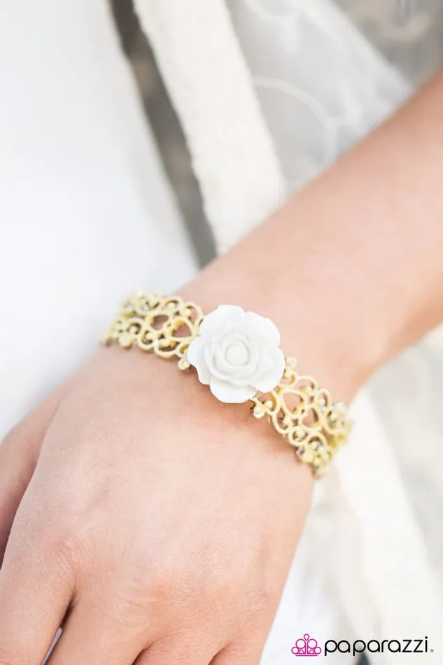 Paparazzi Jewelry Bracelets Paparazzi Bracelet Wonderland Tea Party Yellow