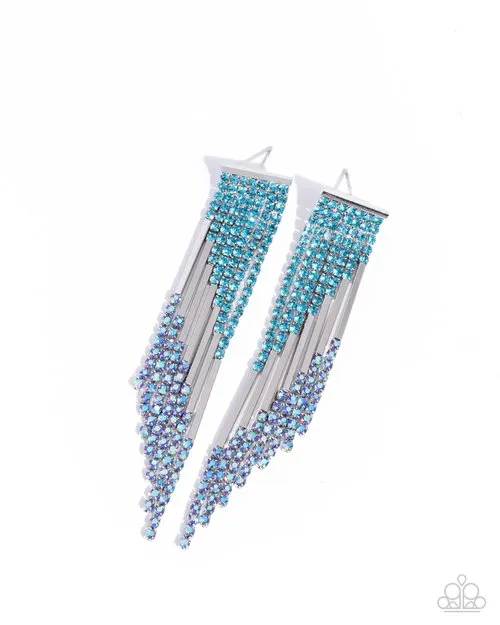 Paparazzi Jewelry Earrings Paparazzi Earring Careless Cascade Blue Paparazzi Jewelry Earrings Paparazzi Earring Careless Cascade Blue
