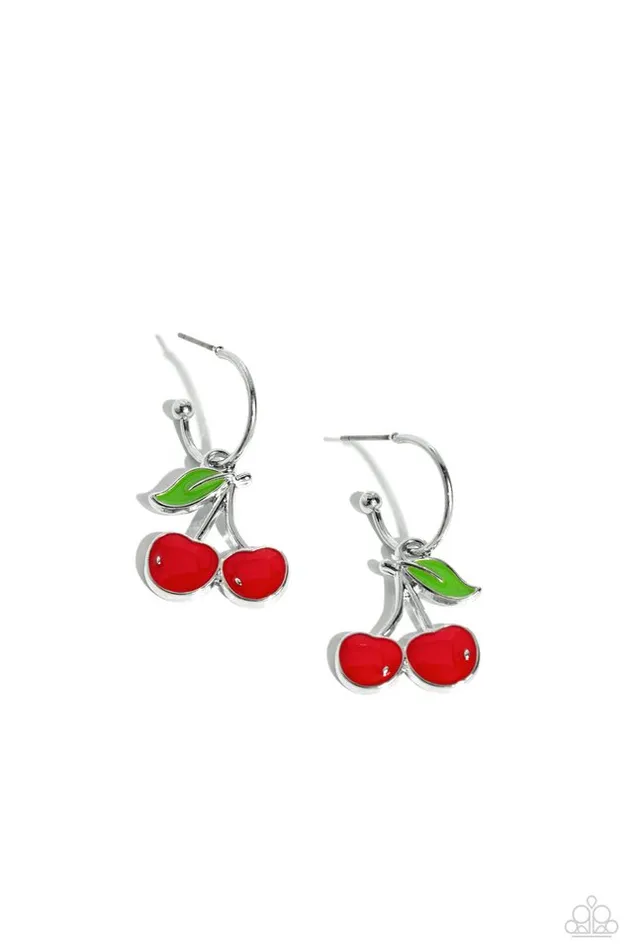 Paparazzi Jewelry Earrings Paparazzi Earring Cherry Caliber Red Paparazzi Jewelry Earrings Paparazzi Earring Cherry Caliber Red