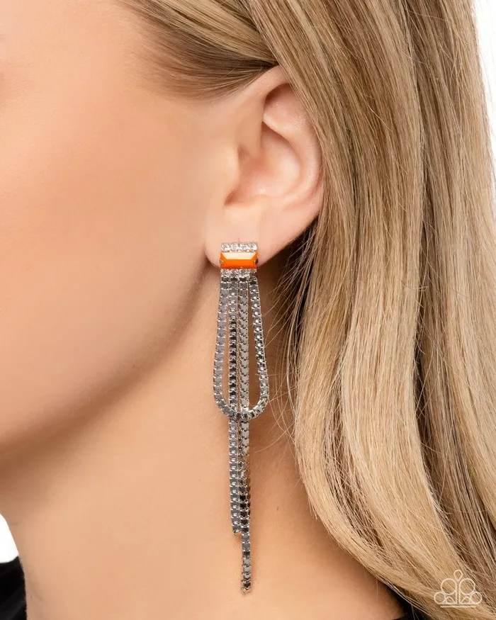 Paparazzi Jewelry Earrings Paparazzi Earring Classy Curves Orange