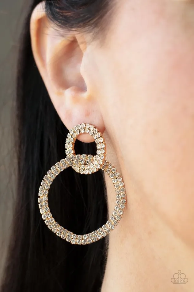 Paparazzi Jewelry Earrings Paparazzi Earring Intensely Icy Gold