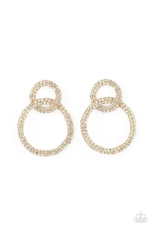 Paparazzi Jewelry Earrings Paparazzi Earring Intensely Icy Gold Paparazzi Jewelry Earrings Paparazzi Earring Intensely Icy Gold