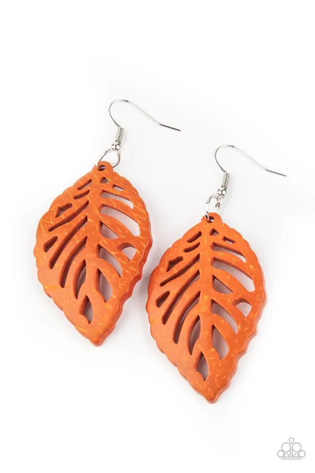 Paparazzi Jewelry Earrings Paparazzi Earring LEAF Em Hanging Orange Paparazzi Jewelry Earrings Paparazzi Earring LEAF Em Hanging Orange