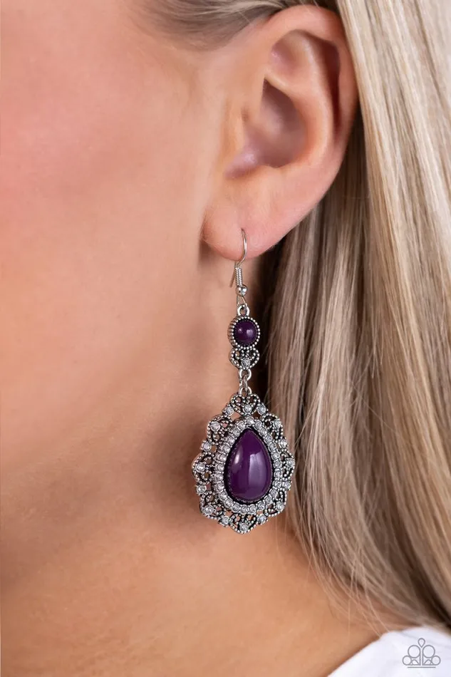 Paparazzi Jewelry Earrings Paparazzi Earring Palace Bribe Purple