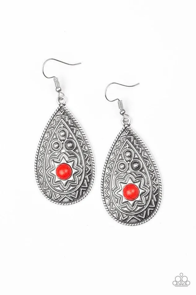 Paparazzi Jewelry Earrings Paparazzi Earring Summer Sol Red