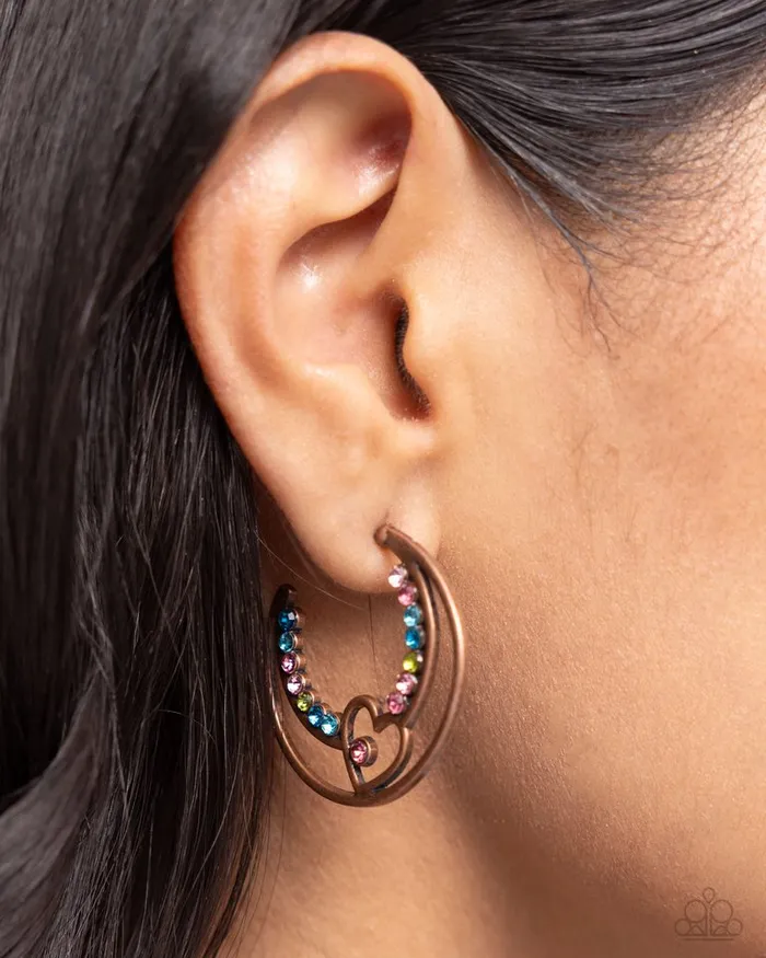 Paparazzi Jewelry Earrings Paparazzi Earring Sympathetic Sweetheart Copper