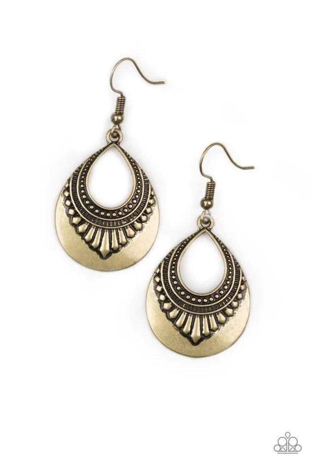 Paparazzi Jewelry Earrings Paparazzi Earring Totally Terrestrial Brass