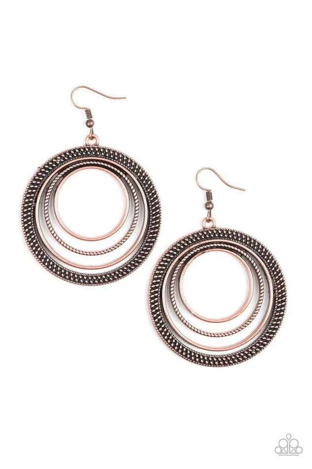 Paparazzi Jewelry Earrings Paparazzi Earring Totally Textured Copper