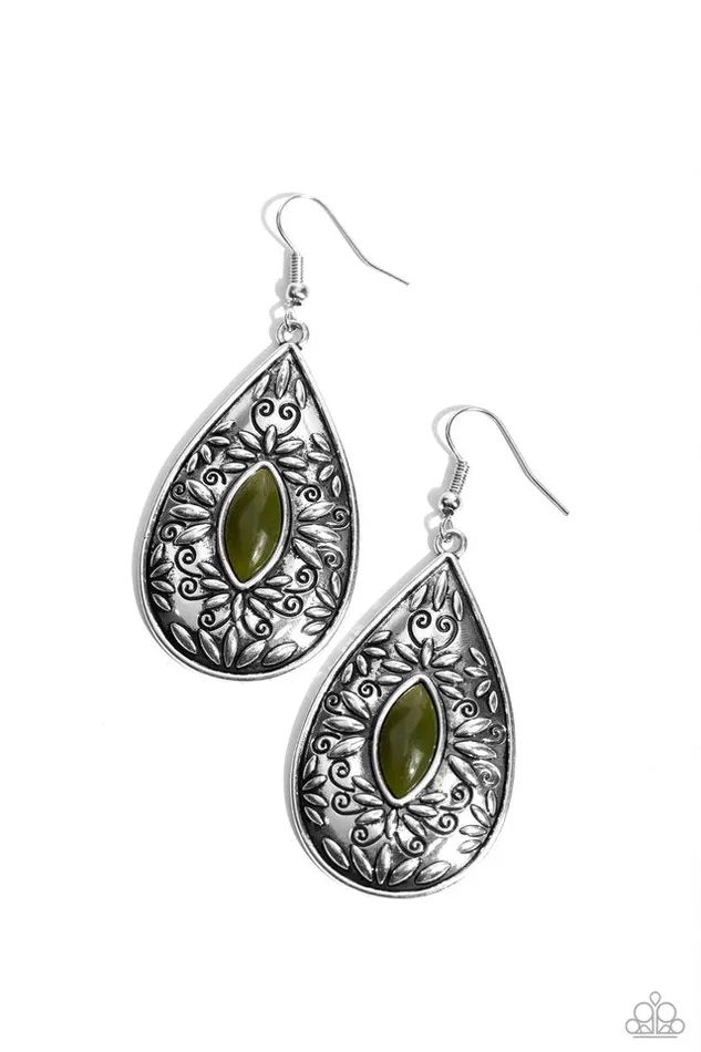 Paparazzi Jewelry Earrings Paparazzi Earring Two PERENNIALS in a Pod Green Paparazzi Jewelry Earrings Paparazzi Earring Two PERENNIALS in a Pod Green