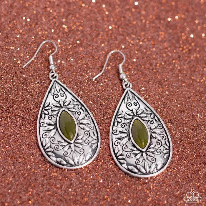 Paparazzi Jewelry Earrings Paparazzi Earring Two PERENNIALS in a Pod Green Paparazzi Jewelry Earrings Paparazzi Earring Two PERENNIALS in a Pod Green