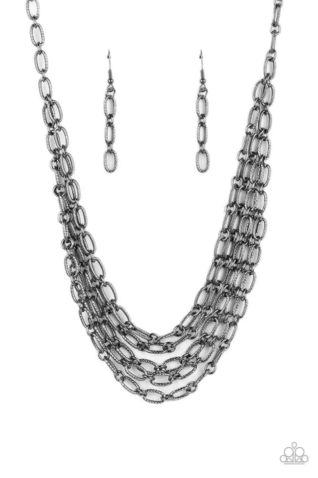 Paparazzi Jewelry Necklaces Paparazzi Necklace House of CHAIN Black Paparazzi Jewelry Necklaces Paparazzi Necklace House of CHAIN Black