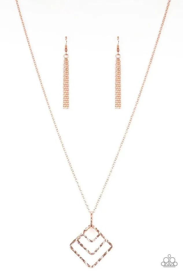 Paparazzi Jewelry Necklaces Paparazzi Necklace Square It Up Copper