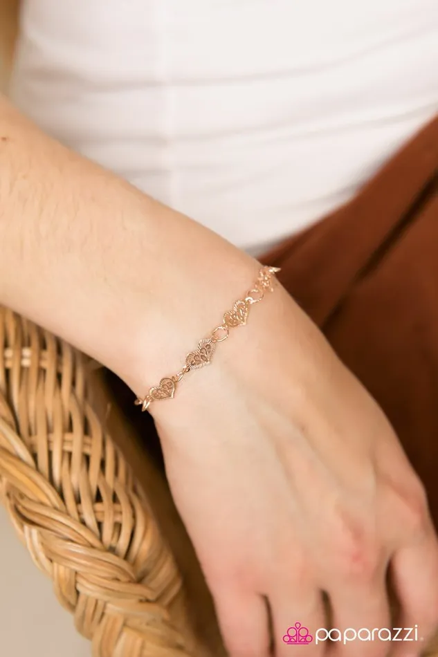 Paparazzi Jewelry Paparazzi Bracelet Glad To HEART It Rose Gold Bracelets