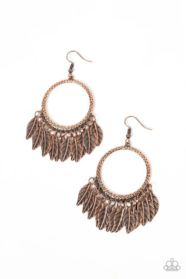 Paparazzi Jewelry Paparazzi Earring FOWL Tempered Copper Earrings