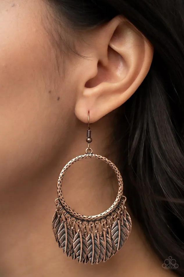 Paparazzi Jewelry Paparazzi Earring FOWL Tempered Copper Earrings Paparazzi Jewelry Paparazzi Earring FOWL Tempered Copper Earrings