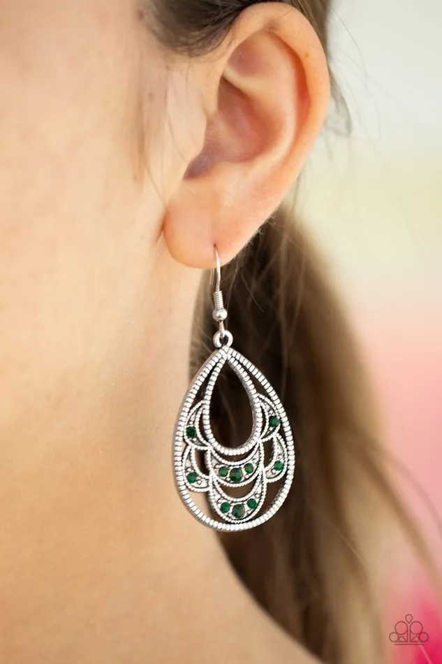 Paparazzi Jewelry Paparazzi Earring Malibu Macrame Green Earrings
